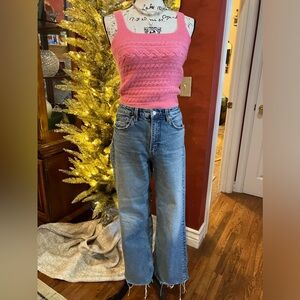 ZARA FLARE CROPPED LOW RISE SZ 8